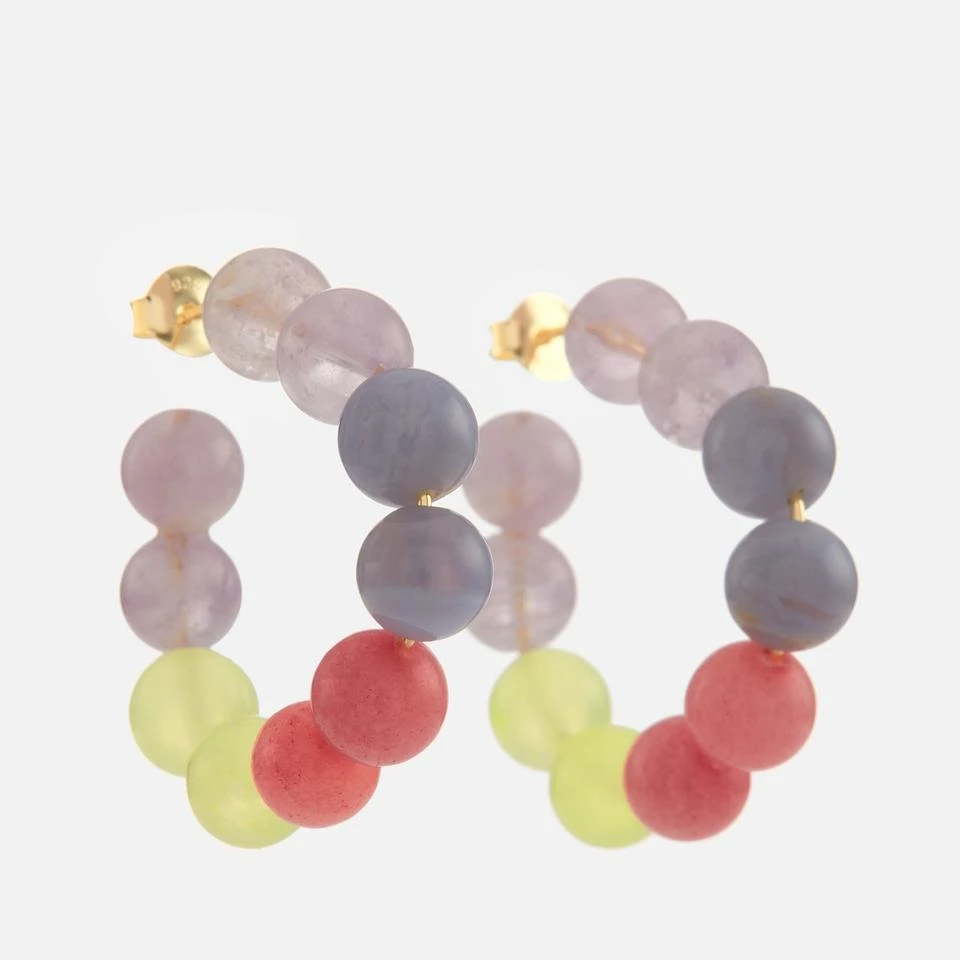 anna + nina anna + nina Summertime Blues Gold-Plated Hoop Earrings 2