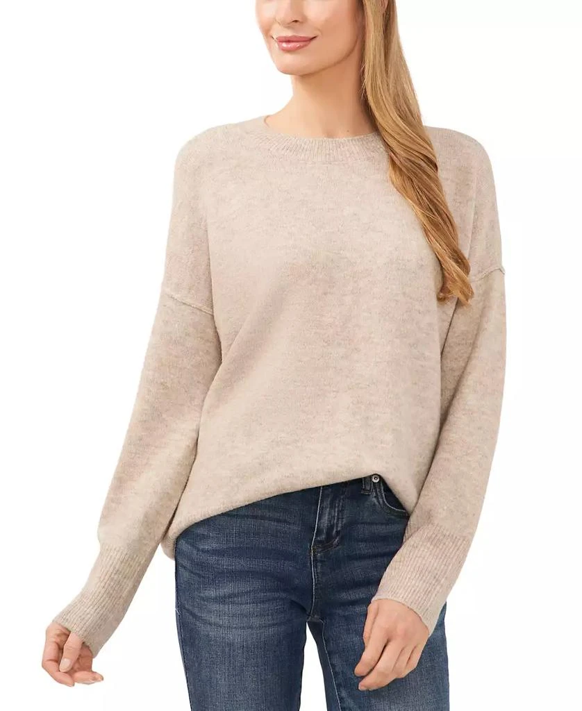 CeCe Women's Elbow Hearts Long-Sleeve Crewneck Sweater 1