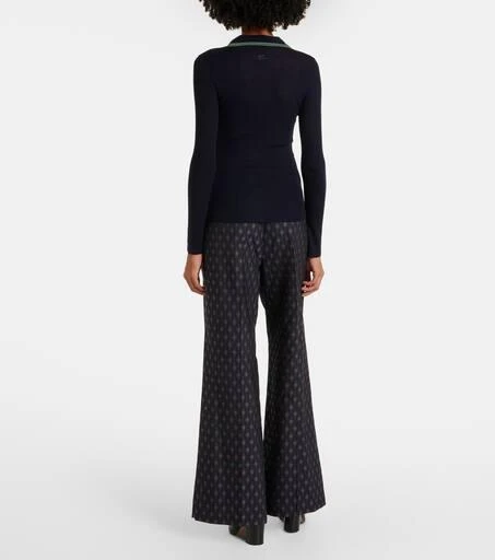 ETRO Printed wool and cotton polo sweater 3