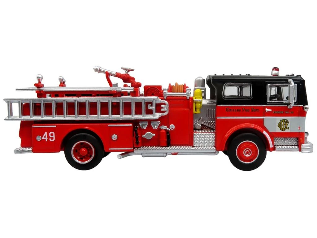 Iconic Replicas 1974 Ward LaFrance Fire Engine Chicago FD Engine 49 Red/Black Top 5 Alarm Series Limited Edition 1/87 HO 2