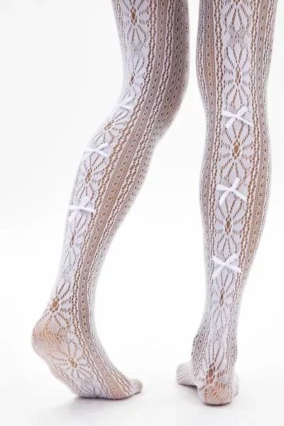 Urban Outfitters Bow-Trimmed Cutout Pointelle Tights 2