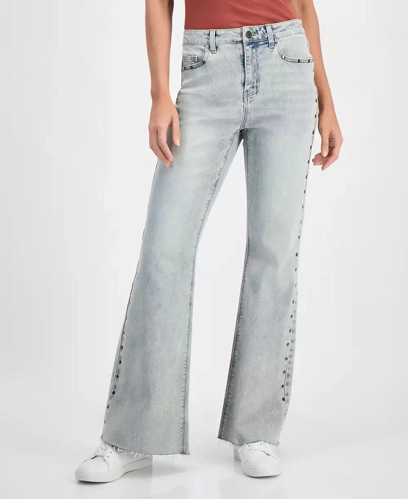 Indigo Rein Juniors' High-Rise Stud-Trim Flare-Leg Jeans 3