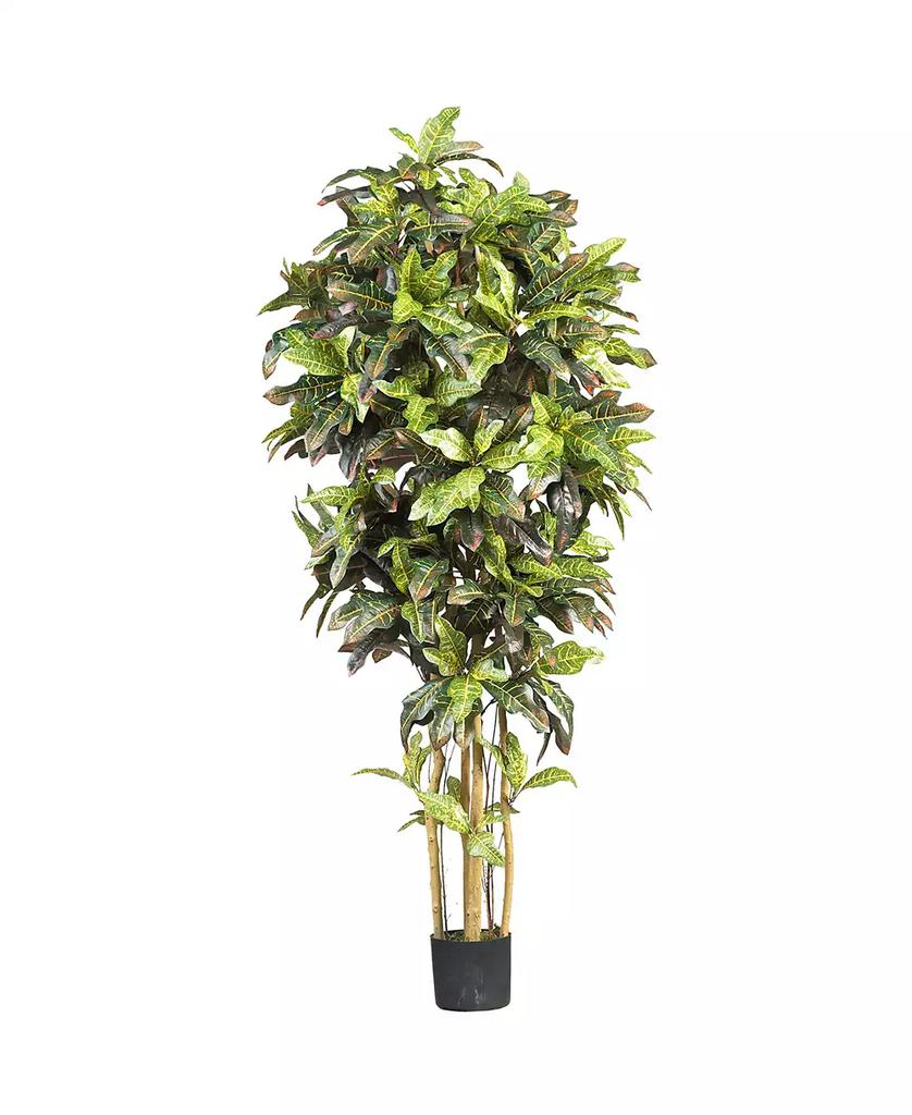 NEARLY NATURAL 6' Croton Faux Silk Tree