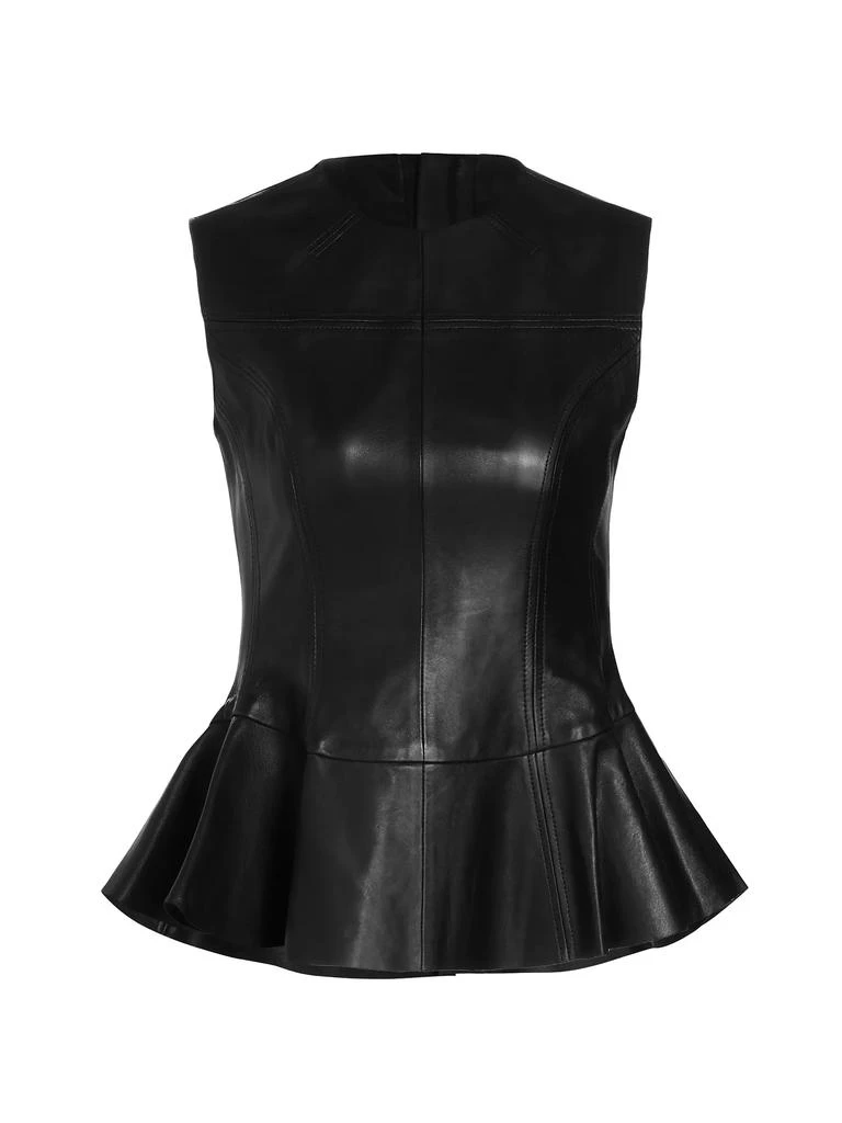 Jason Wu Leather Shell Peplum Top 1