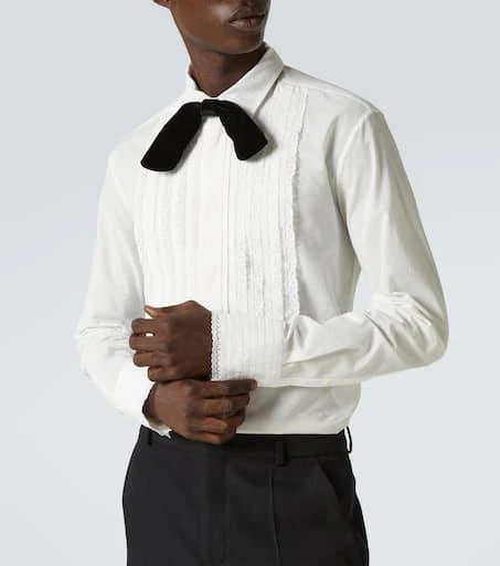 Valentino Lace-trimmed cotton muslin tuxedo shirt 6