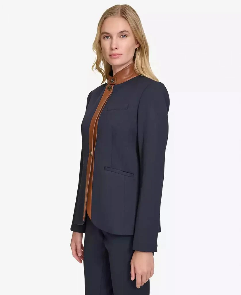Tommy Hilfiger Women's Contrast Stand-Collar Blazer 3