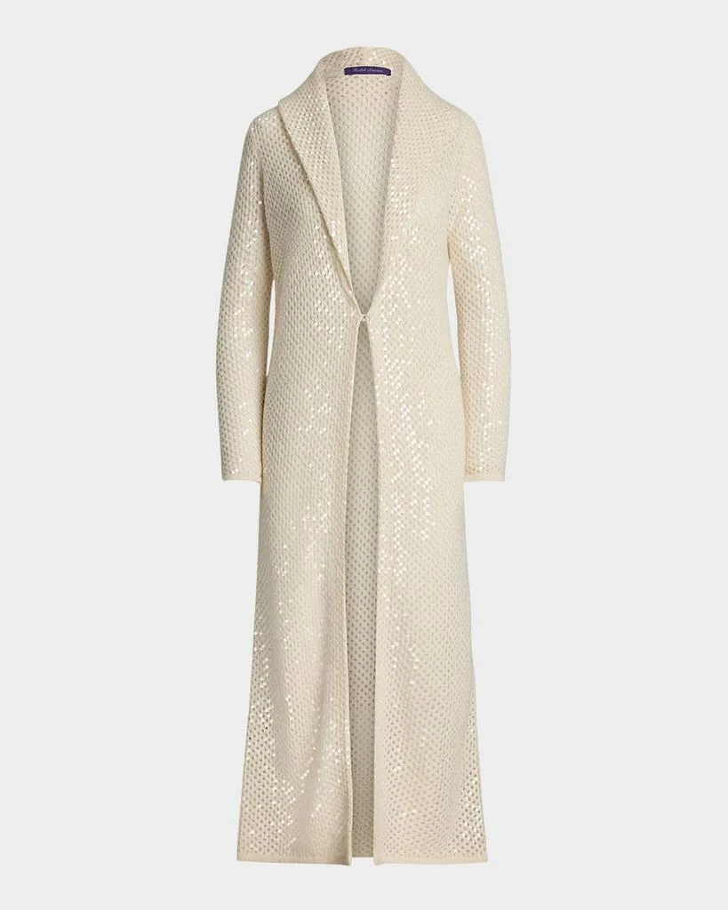 Ralph Lauren Embellished Cashmere Mesh Long Cardigan 1