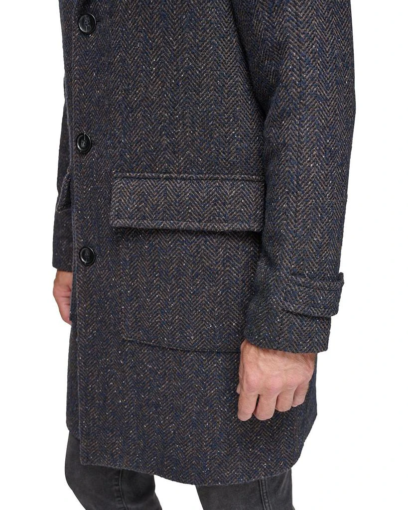 Andrew Marc Wexford Textured Herringbone Relaxed Fit Long Overcoat 7