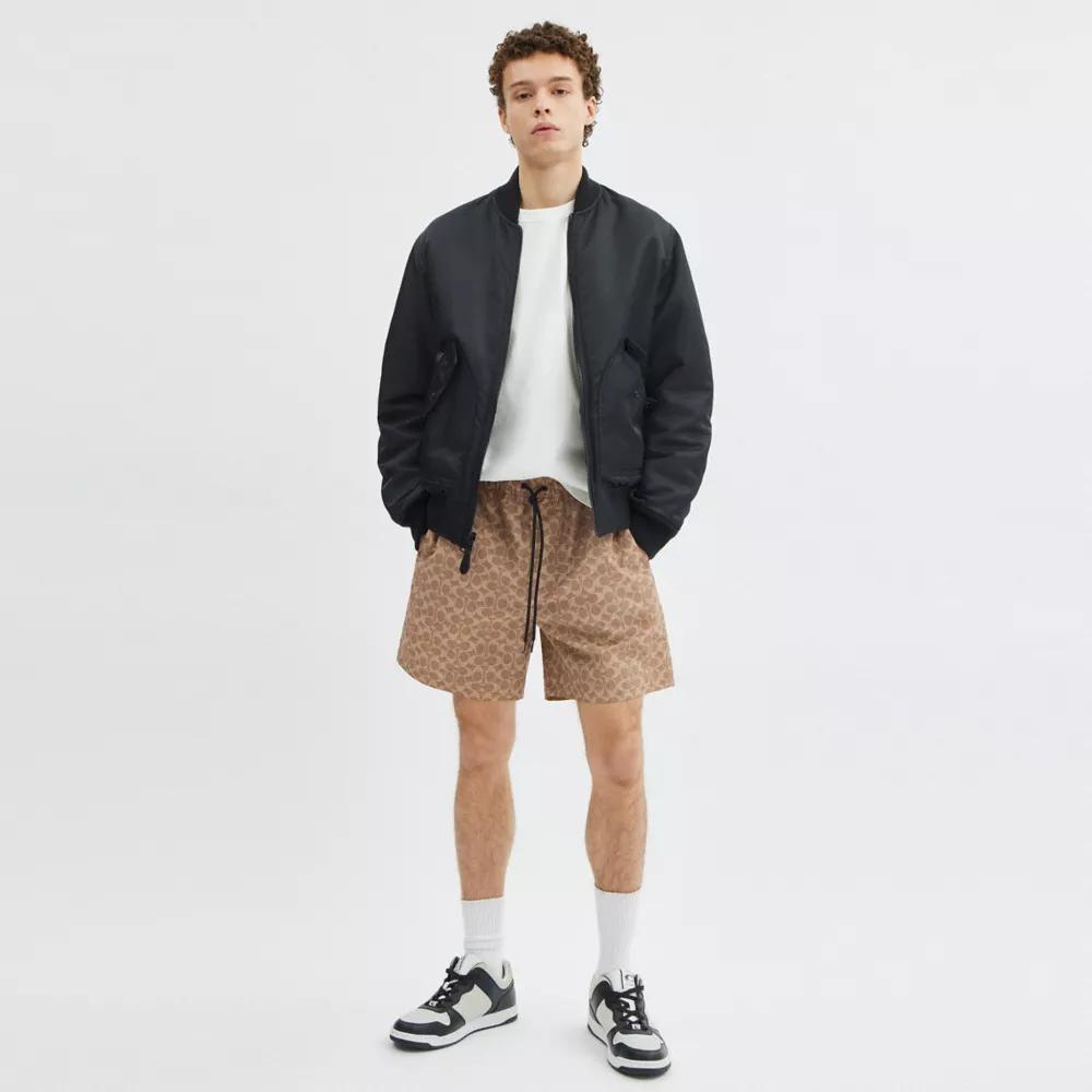Coach Signature Swim Trunks In Recycled Polyester