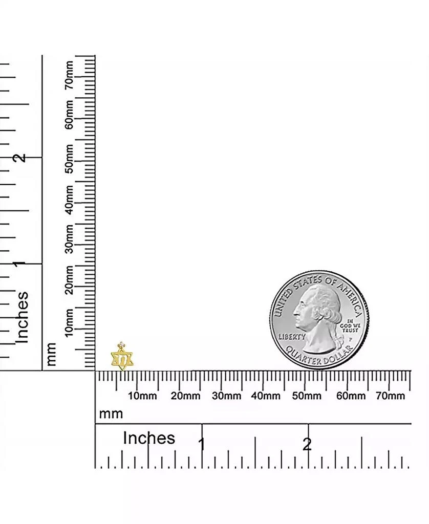 Bling Jewelry Tiny Petite Judaic Jewelry CZ Accent14K Yellow Gold Hebrew Chai Life Star Of David Judaic Stud Earrings Bat Mitzvah Secure Screw Back 3