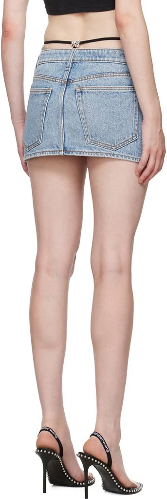 Alexander Wang Blue Diamanté Thong Denim Miniskirt 3