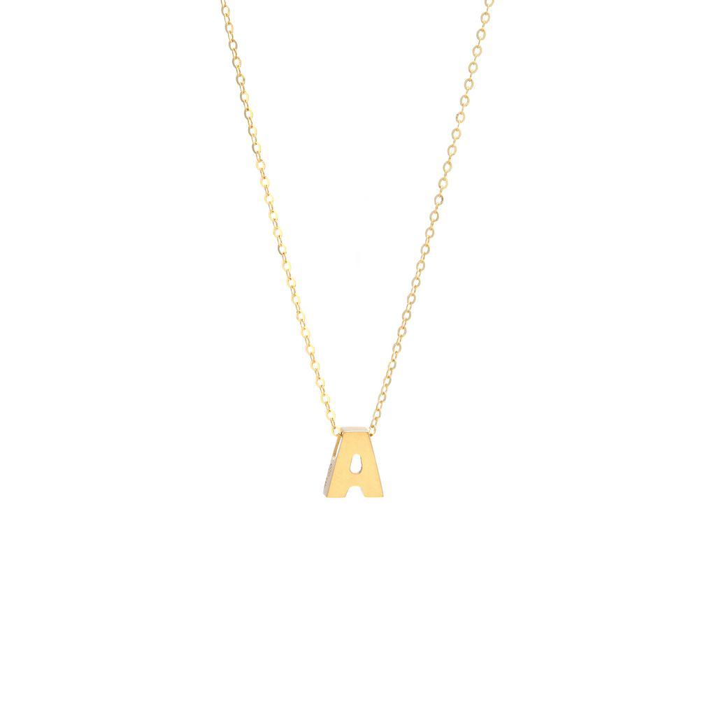 Monary 14k Yg Initial A With Chain