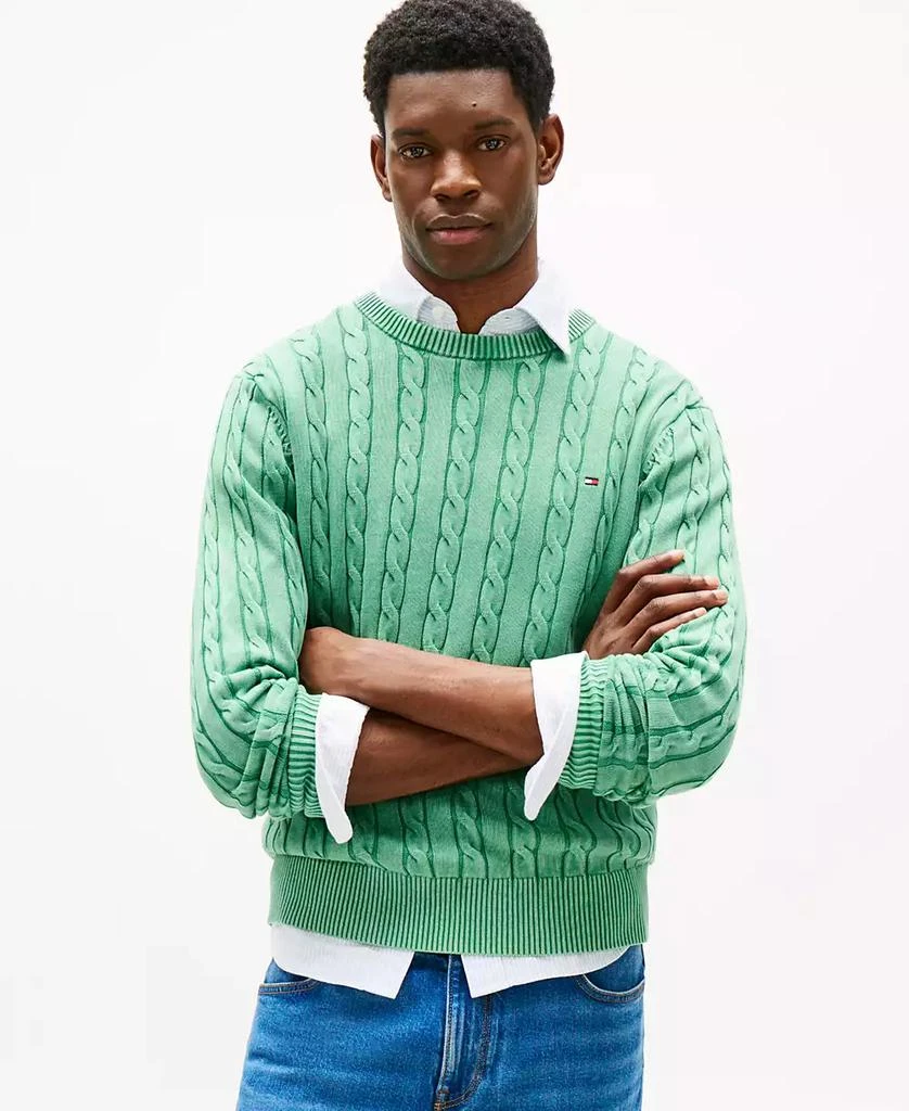 Tommy Hilfiger Men's Regular-Fit Cable Knit Crewneck Sweater 1