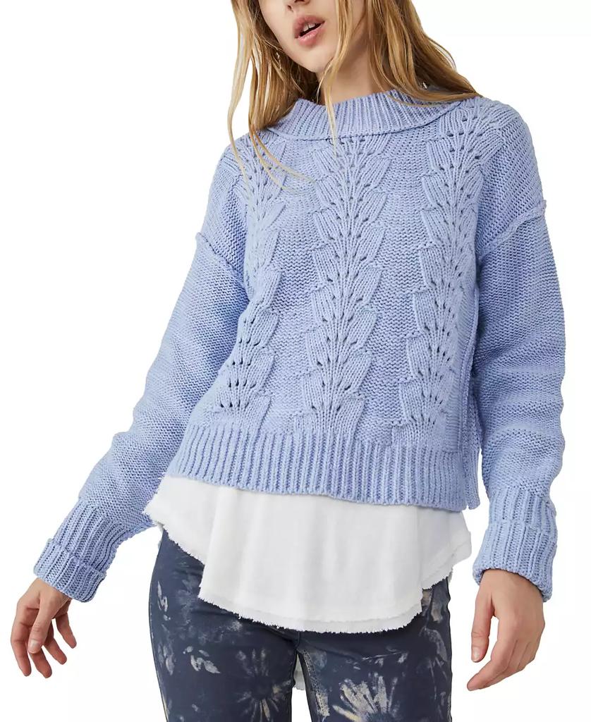 Free People Women's Bell Song Texture-Knit Sweater