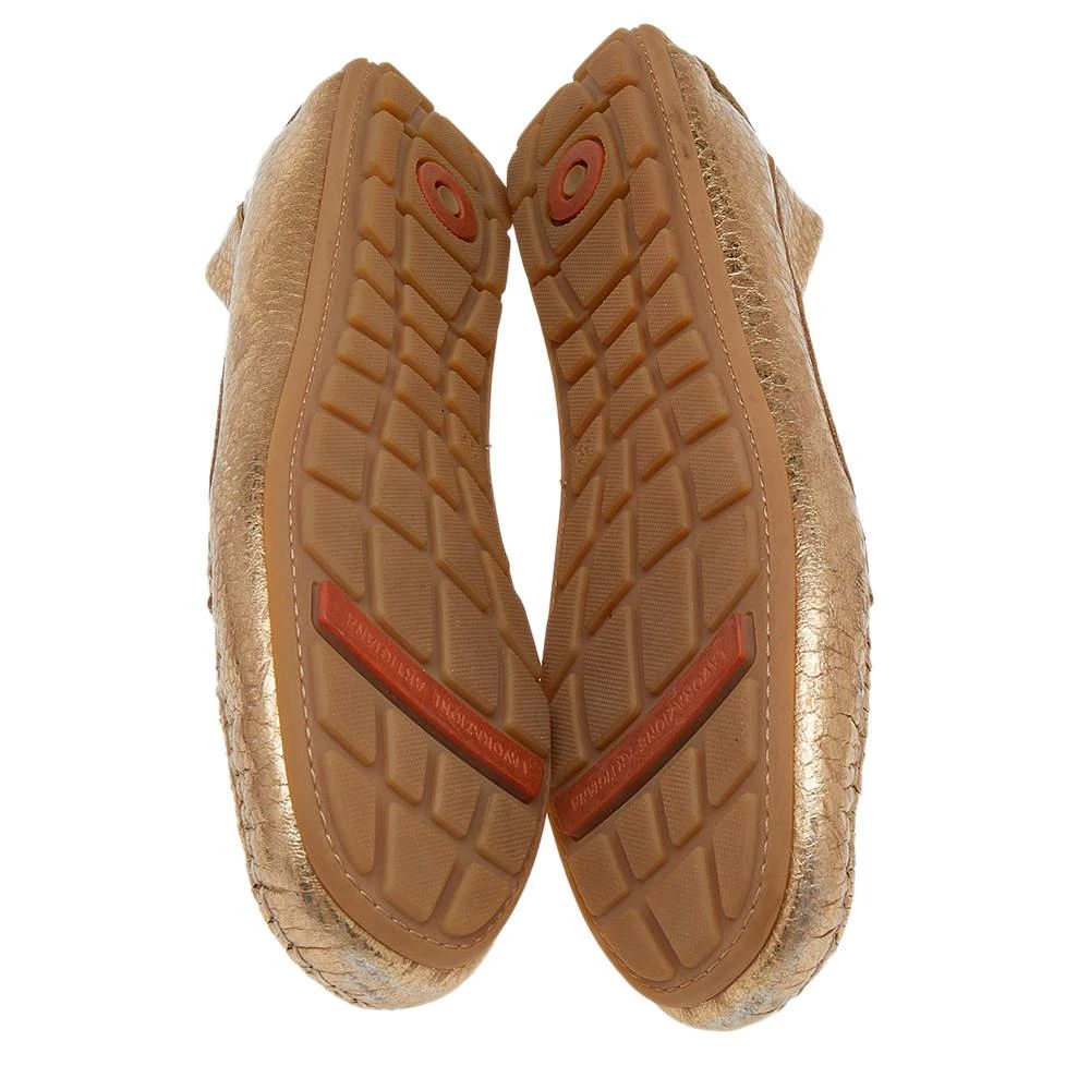 Roberto Cavalli Roberto Cavalli Metallic Gold Iridescent Effect Leather Embellished Slip On Loafers Size 39 6