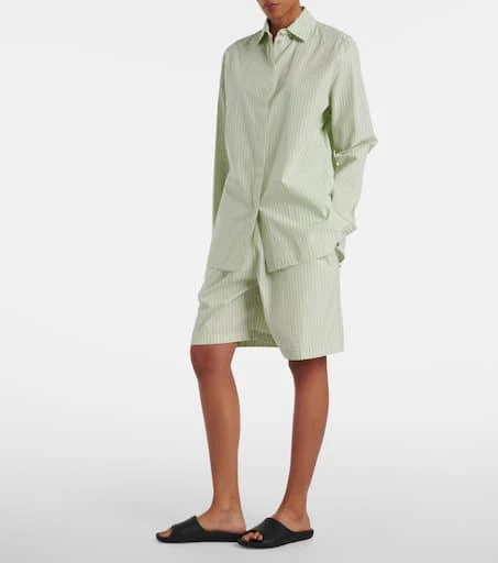 The Row Zinnia striped cotton poplin Bermuda shorts 2