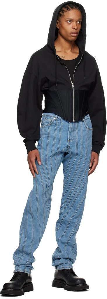 Mugler Blue Spiral Jeans 4