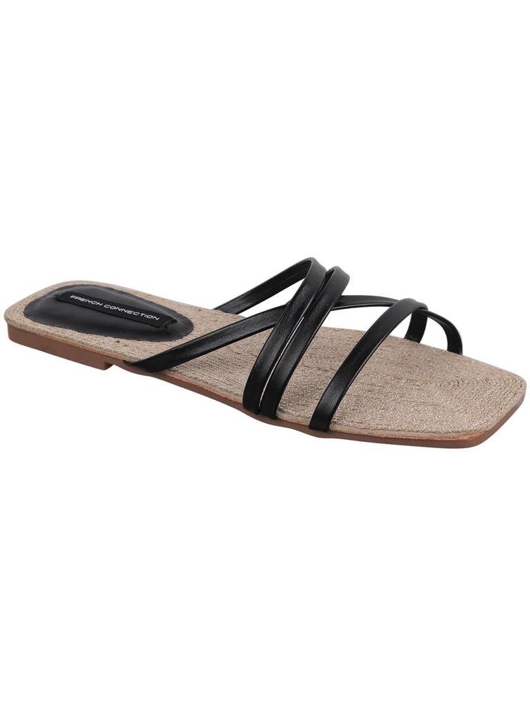 French Connection North West Rope Womens Leather Slip On Slide Sandals