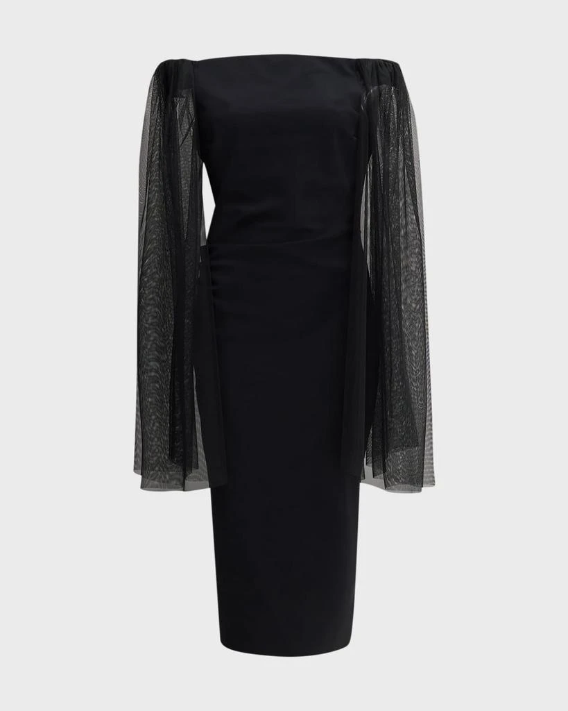 Chiara Boni Gabris Off-Shoulder Cape-Sleeve Midi Dress 2