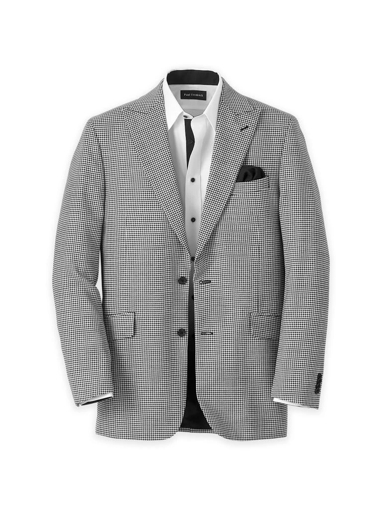 Paul Fredrick Wool Houndstooth Single Breasted Peak Lapel Sport Coat