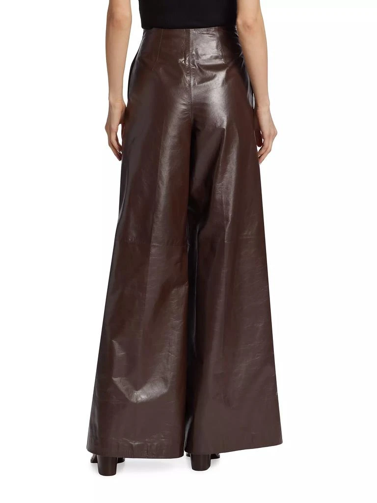 Rosetta Getty Pleated Flared Leather Pants 5