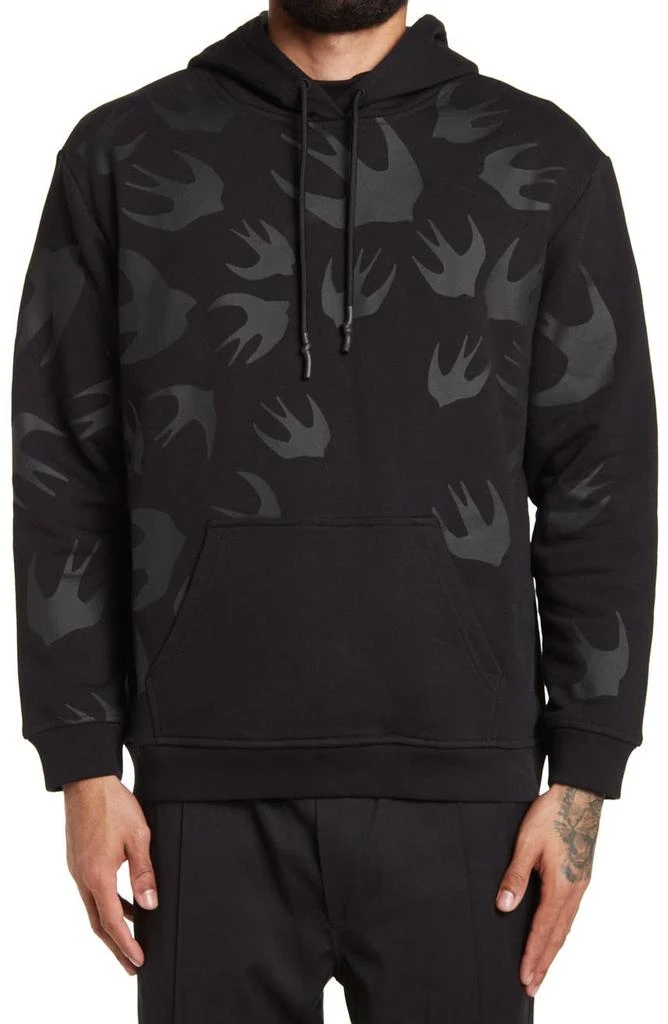 MCQ Alexander McQueen Bird Print Boyfriend Pullover Hoodie 1