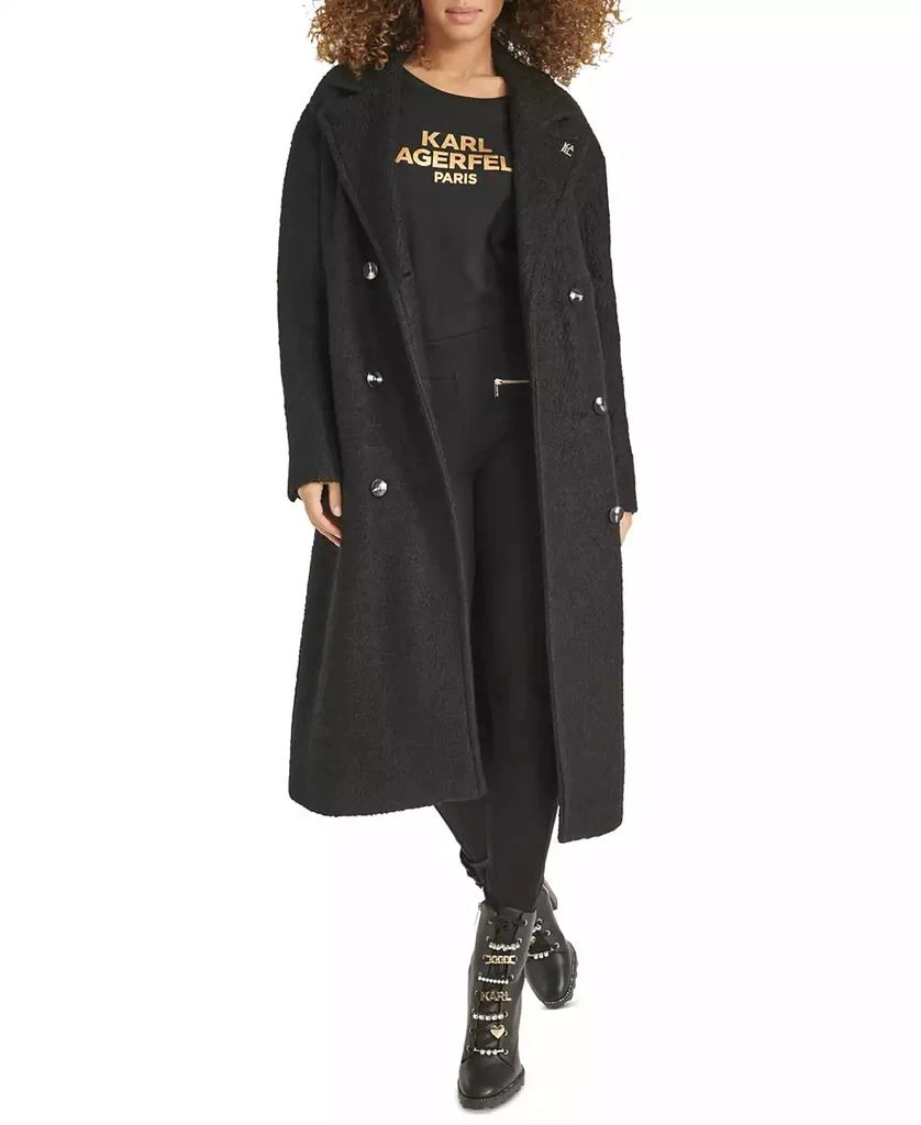 Karl Lagerfeld Paris Women's Double-Breasted Overcoat, Created for Macy's 4