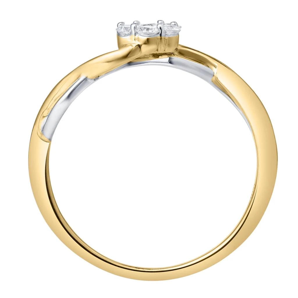 LuvMyJewelry Petalina 0.25 Ct Natural Diamond Floral 10K Gold Ring 3