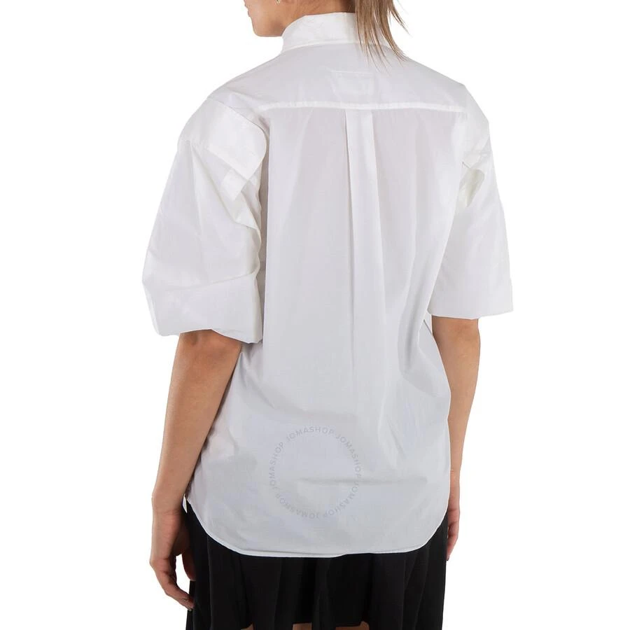 MM6 MM6  Maison Margiela Ladies White Short-Sleeve Cotton Shirt 3