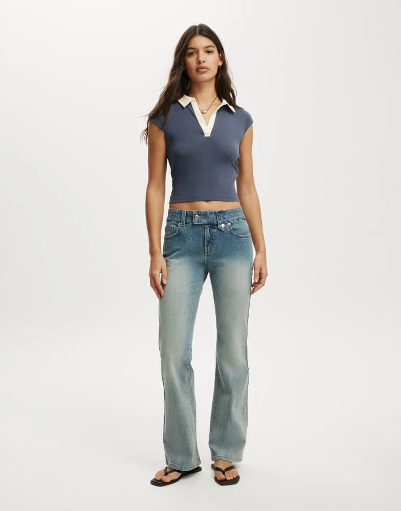 Cotton:On Cotton On Alice deep v polo in navy 2