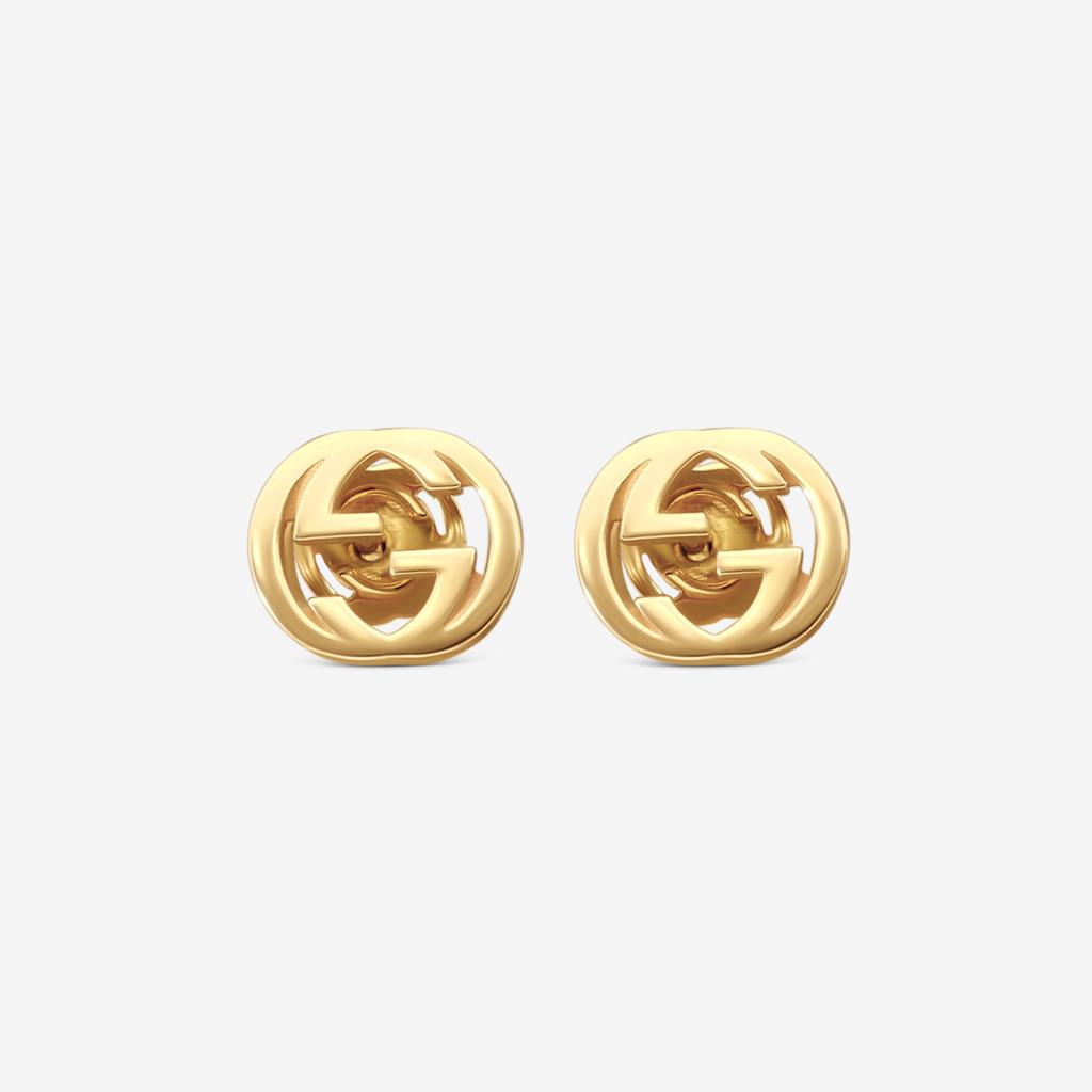 Gucci Gucci Interlocking G 18K Yellow Gold Stud Earrings YBD74854300200U