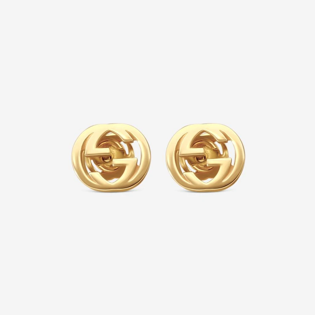 Gucci Gucci Interlocking G 18K Yellow Gold Stud Earrings YBD74854300200U 1