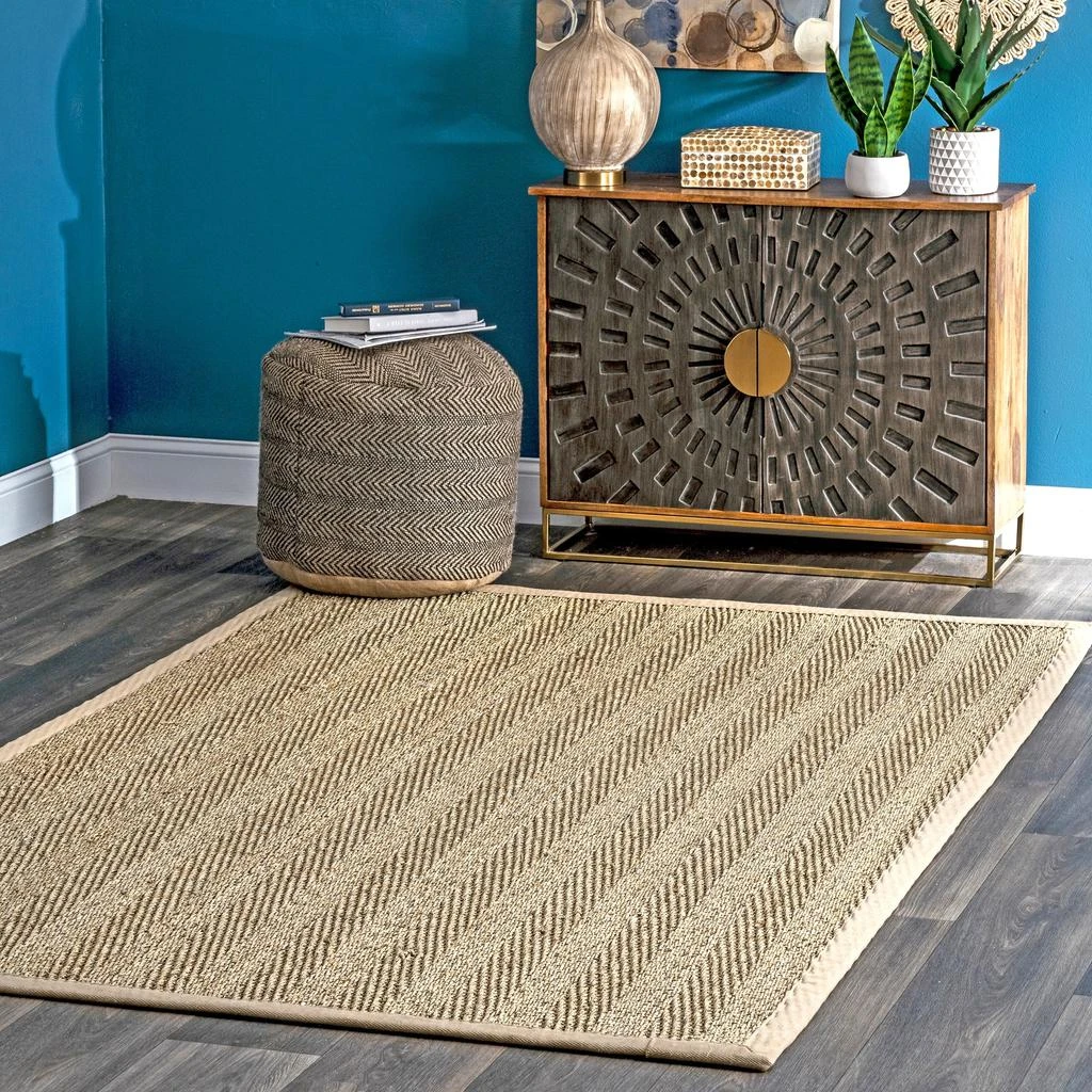 nuLOOM Larnaca Seagrass Herringbone Indoor/Outdoor Area Rug 1