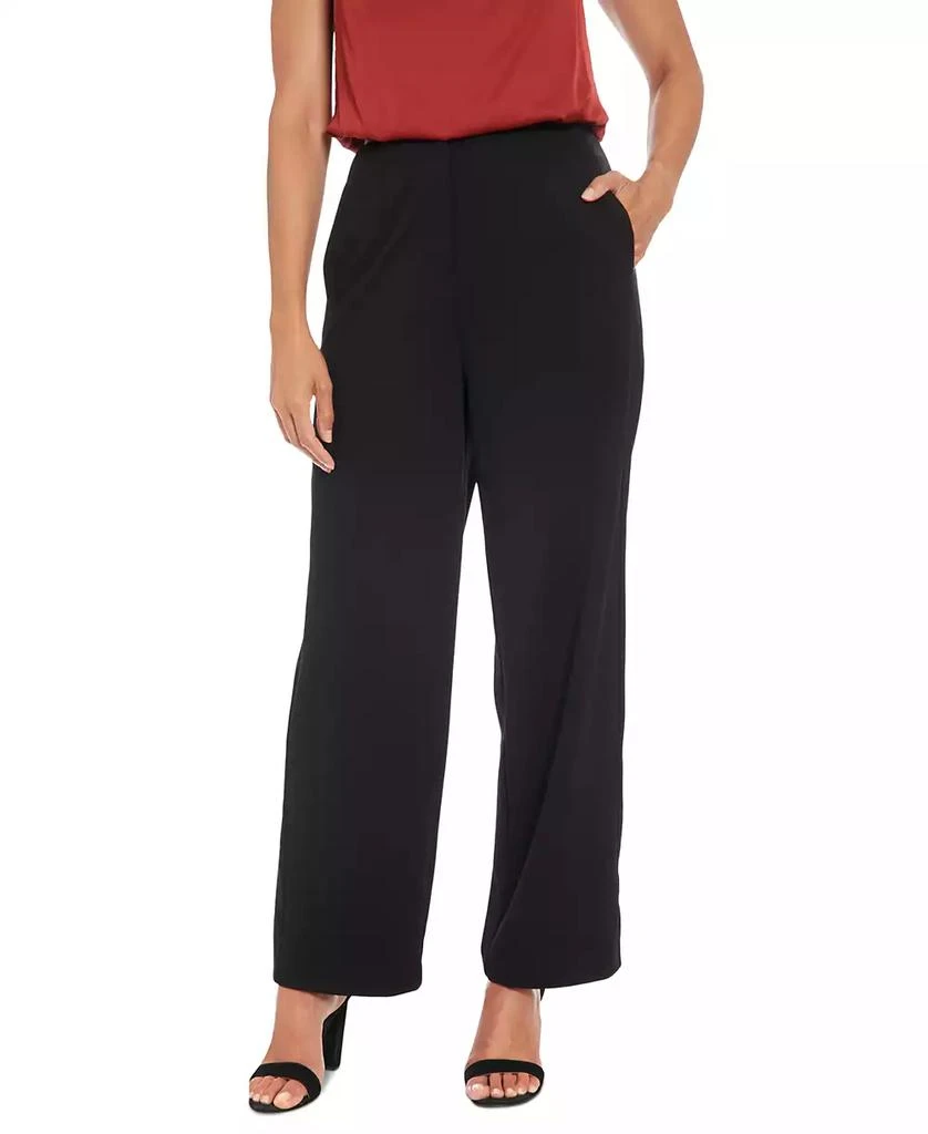 Muse Women's Darted-Waist Tuxedo Straight-Leg Pants 1