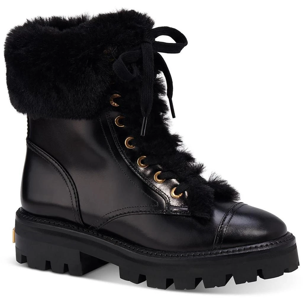 Kate Spade Merritt Winter Womens Leather Faux Fur Combat & Lace-up Boots 1