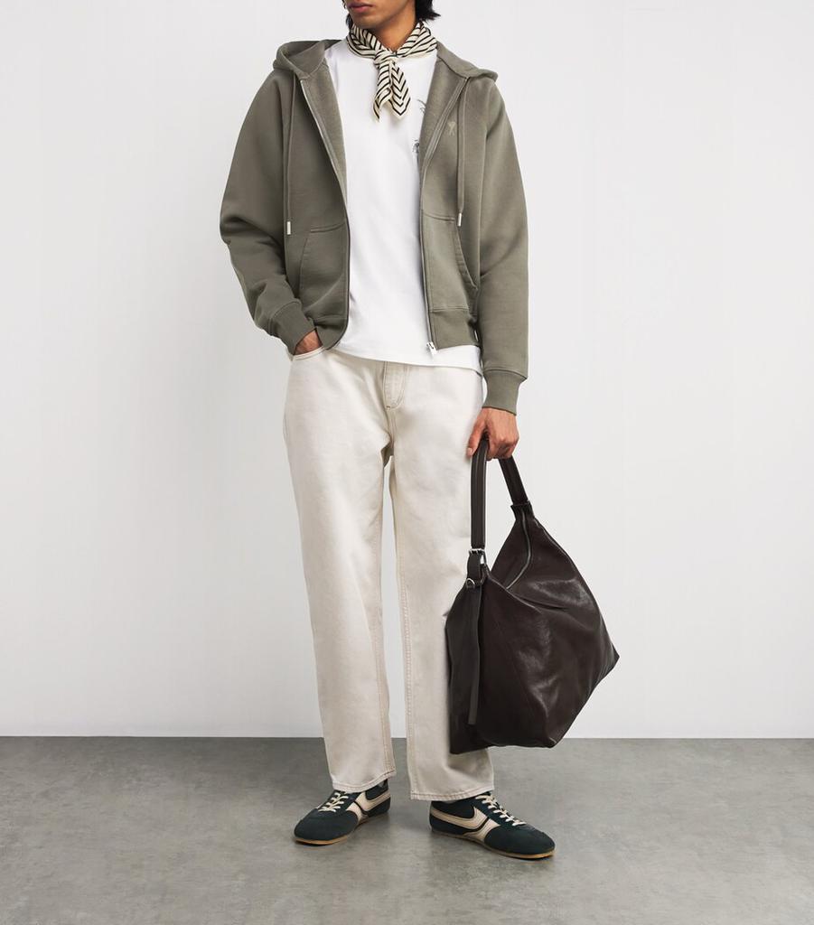 AMI Organic Cotton Ami de Coeur Zip-Up Hoodie