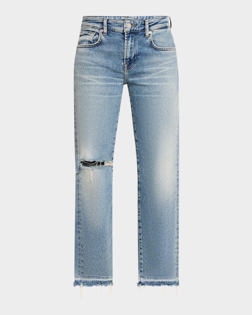 7 For All Mankind Calie Distressed Straight Ankle Jeans