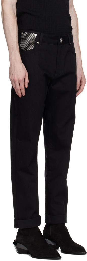 Balmain Black Rhinestone Jeans