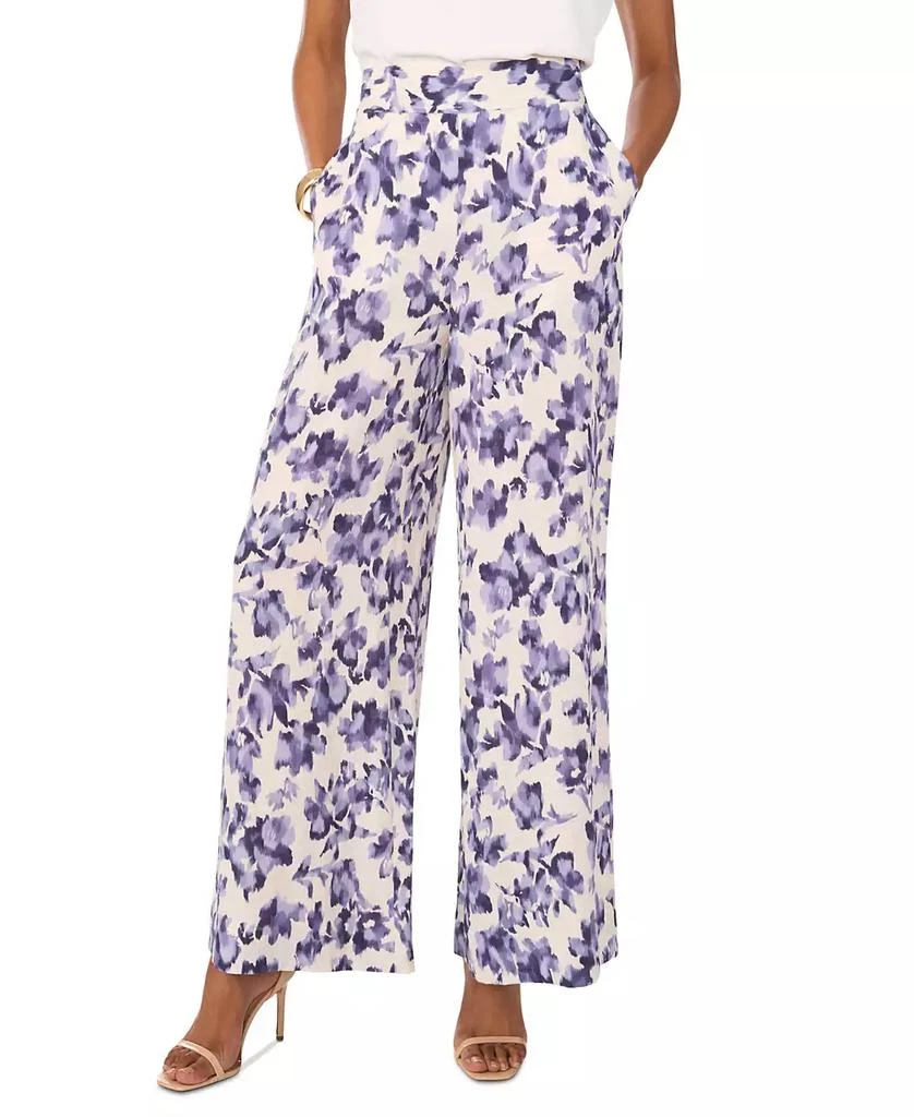 Vince Camuto Women's Floral Mid-Rise Wide-Leg Pants 1