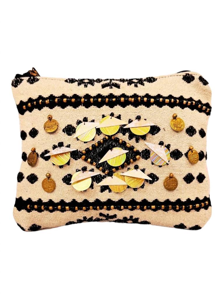 Lovestitch Women's Boho Chic Cosmetic Bag In Tan