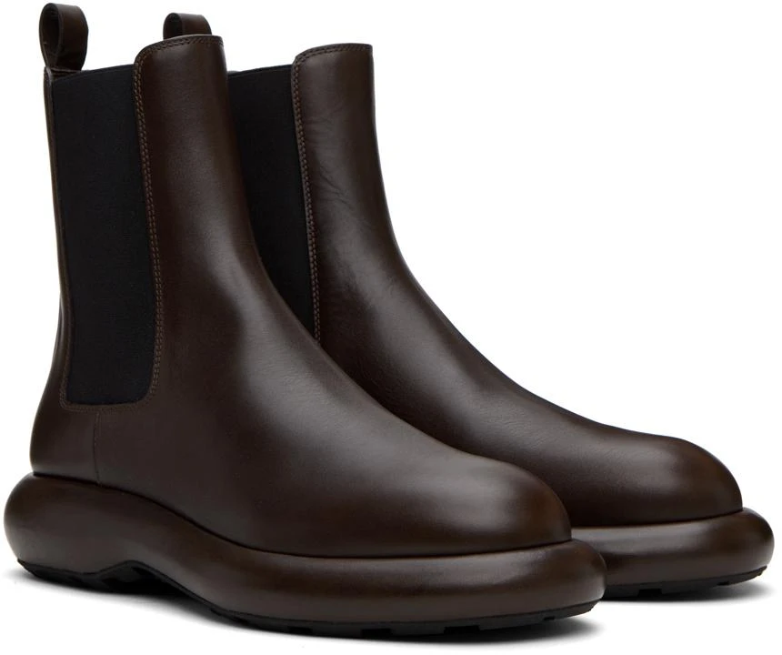 Jil Sander Brown Platform Chelsea Boots 4