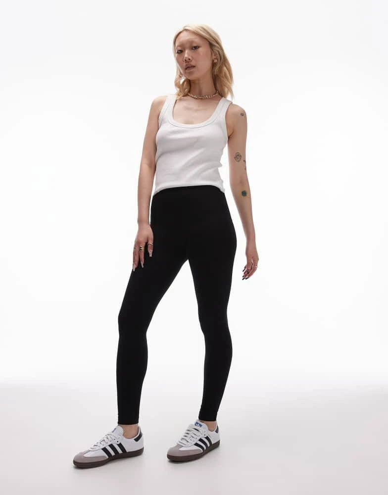 Topshop Petite Topshop Petite basic ankle length legging in black 5