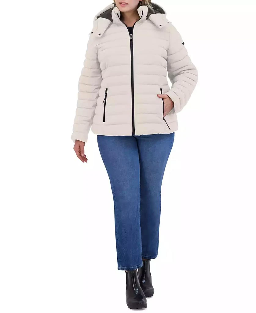 Nautica Plus Size Faux-Fur-Trim Hooded Packable Puffer Coat 7