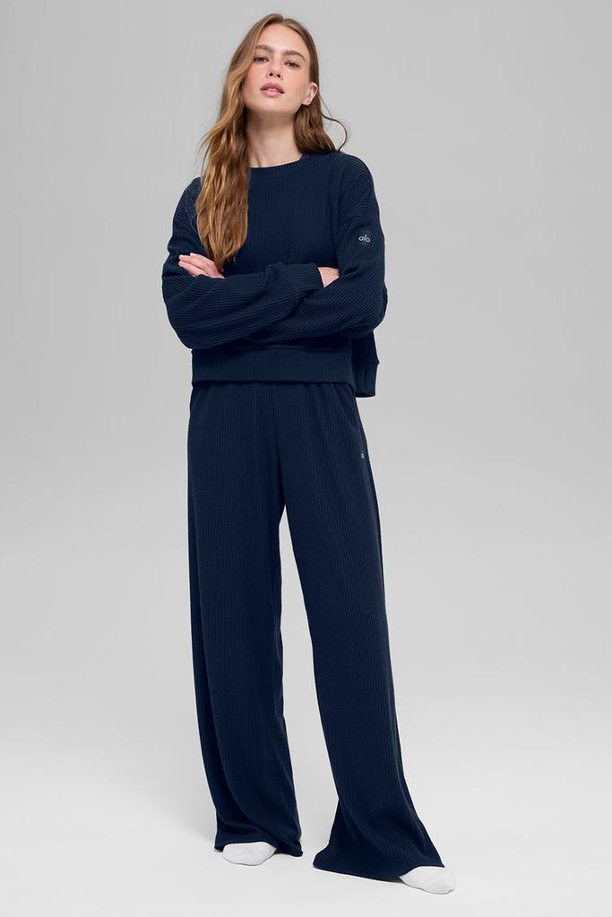 Alo Muse Wide Leg Pant - Navy - Joggers - Free Shipping - BeyondStyle