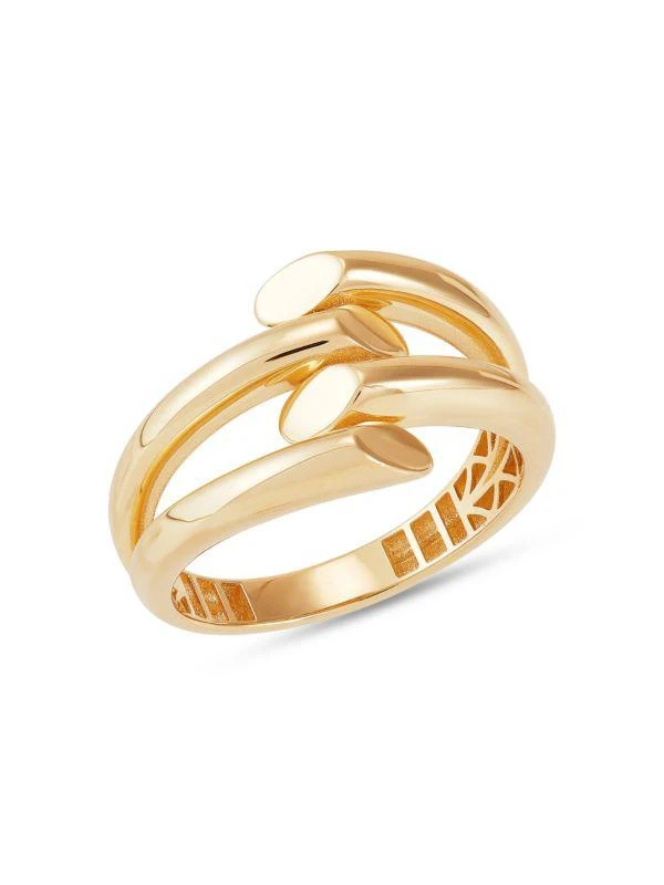 Saks Fifth Avenue 14K Yellow Gold Row Bypass Ring 1