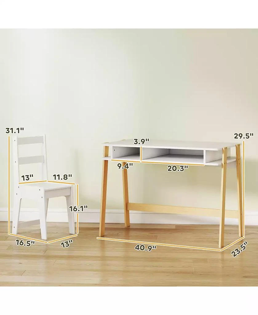 HONGGE Kids Desk and Chair Set with Storage for Ages 3–12 5