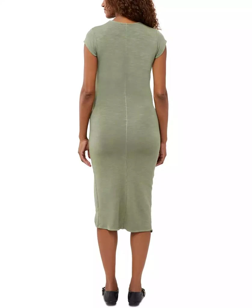 Monrow Supersoft Cap-Sleeve Shirred Maternity Dress 2