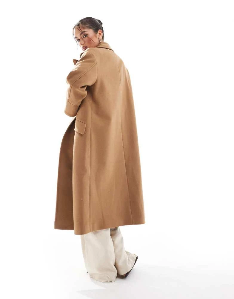 Stradivarius Stradivarius oversized soft touch coat in camel 2