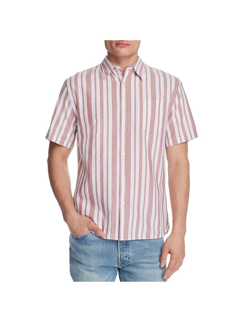 Jachs NY Mens Striped Collar Button-Down Shirt