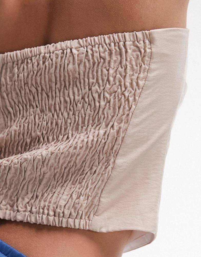 Topshop Topshop bandeau top in taupe 3